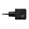 Carregador para dispositivos móveis Green Cell CHARGC06, USB-C 33W, Quick Charge 3.0, entrada AC 100–240V, preto