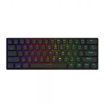 Teclado mecânico gaming SAVIO BLACKOUT X2 BROWN 61 teclas 60% USB QWERTY RGB Outemu Brown