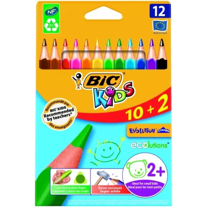 BIC Evolution Triangle 8871462 lápis de cor, 12 cores