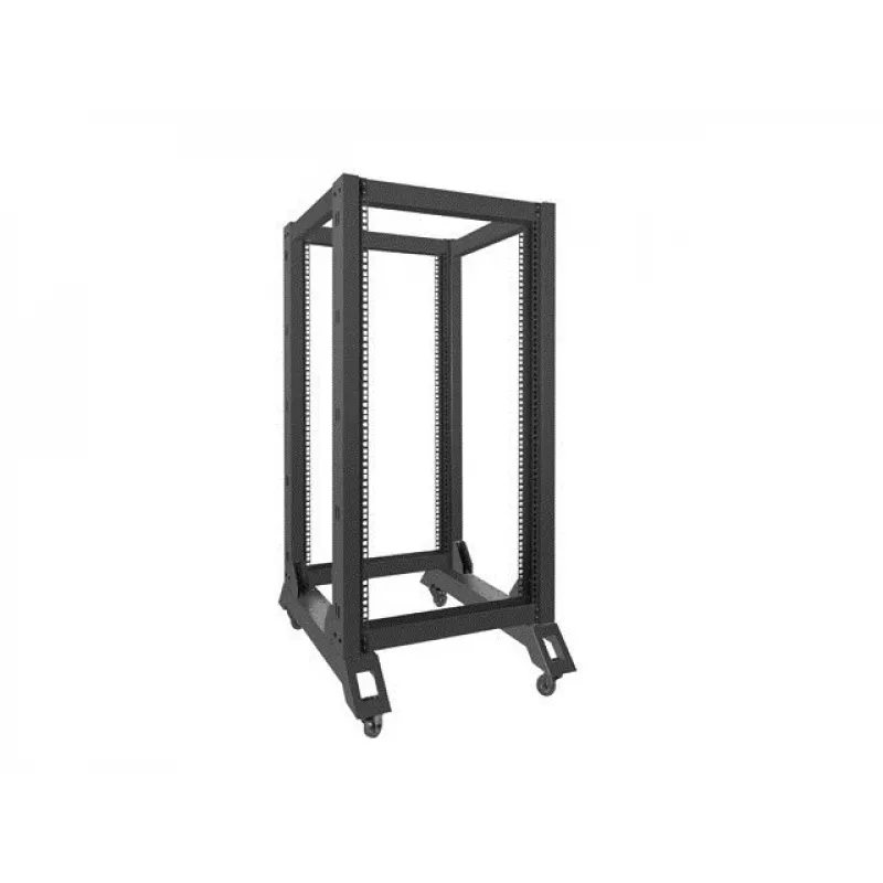 Rack autónomo LANBERG OR01-6822-B 22U, 600 mm L x 800 mm P, preto, capacidade de carga 600 kg