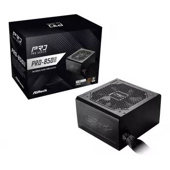Fonte de alimentação ASRock Pro Series PRO-850B 850W ATX 80+ Bronze, preto