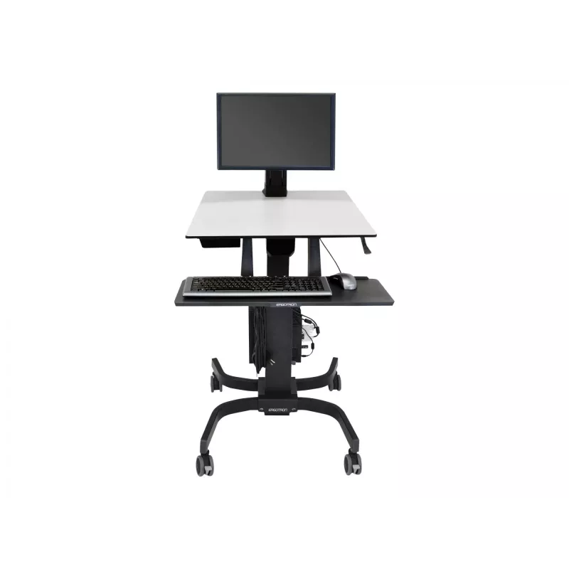 Ergotron WorkFit-C - Single LD, estação de trabalho sentado/em pé - carrinho multimédia - preto - cinzento - 7,3 kg - 61 cm (24 inch) - 75 x 75, 100 x 100 mm - 360°