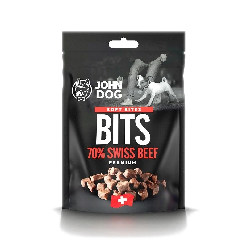 JOHN DOG Soft Bites Bits Beef 70% snack para cães 100 g