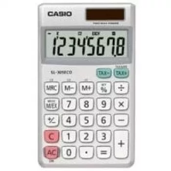 Calculadora simples Casio SL-305ECO de bolso prateada branca