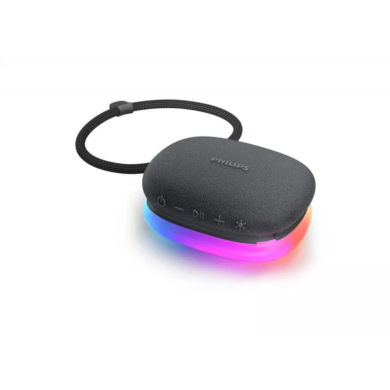 Altifalante Bluetooth Philips TAS2307BK/00 com luzes integradas, reprodução de áudio sem fios