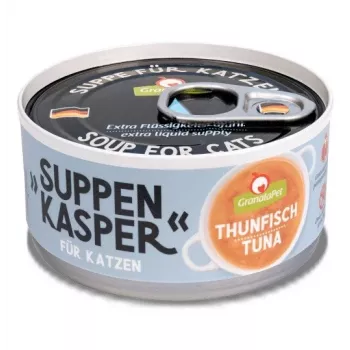 Petiscos de comida húmida para gatos Fox4Pets GranataPet SUPPENKASPER Atum 70 g, adulto, sem cereais, lata