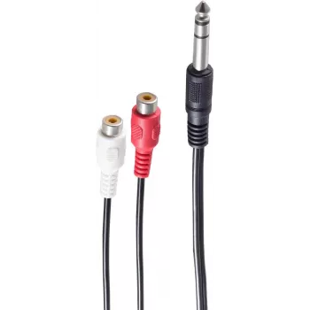 Cabo de áudio ShiverPeaks BS30461 0,2 m 6,35 mm 2xRCA preto vermelho branco