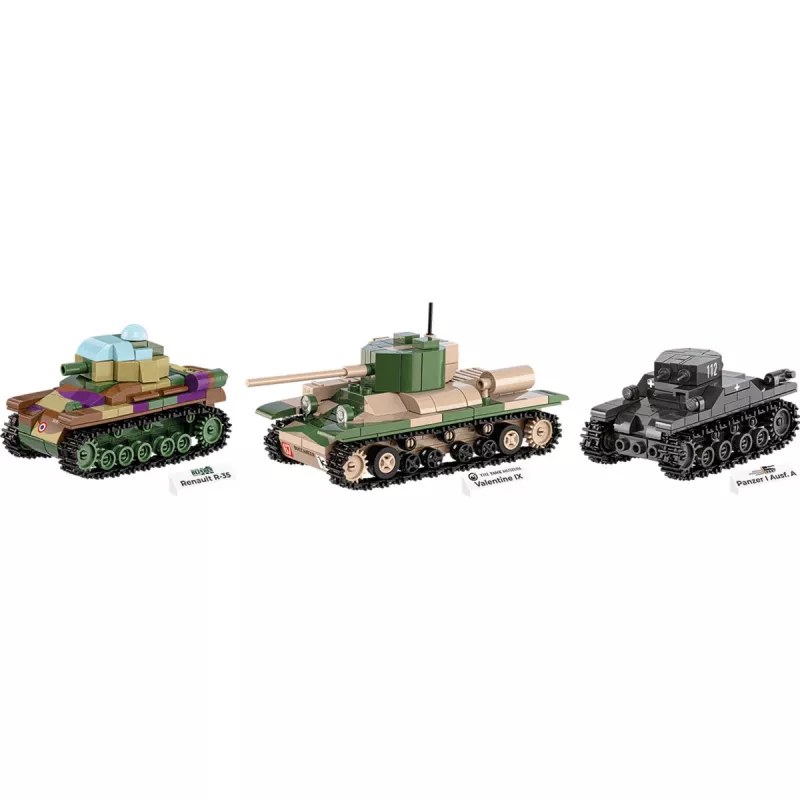 Conjunto de construção COBI Renault R35 Valentine IX Panzer I 595 peças