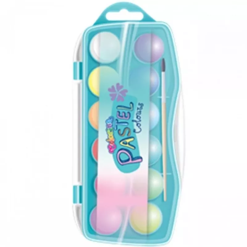 Conjunto de aguarelas colorino 85443PTR — 12 cores, paleta compacta, para escola e hobby