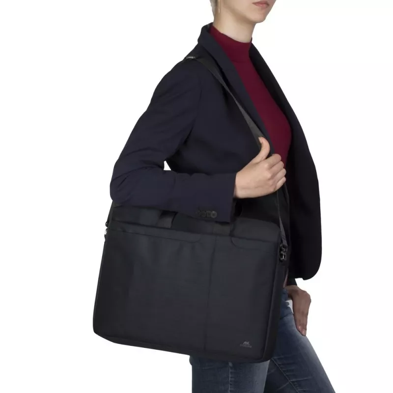Bolsa de tiracolo Rivacase Biscayne 39,6 cm (15,6 polegadas) Preto