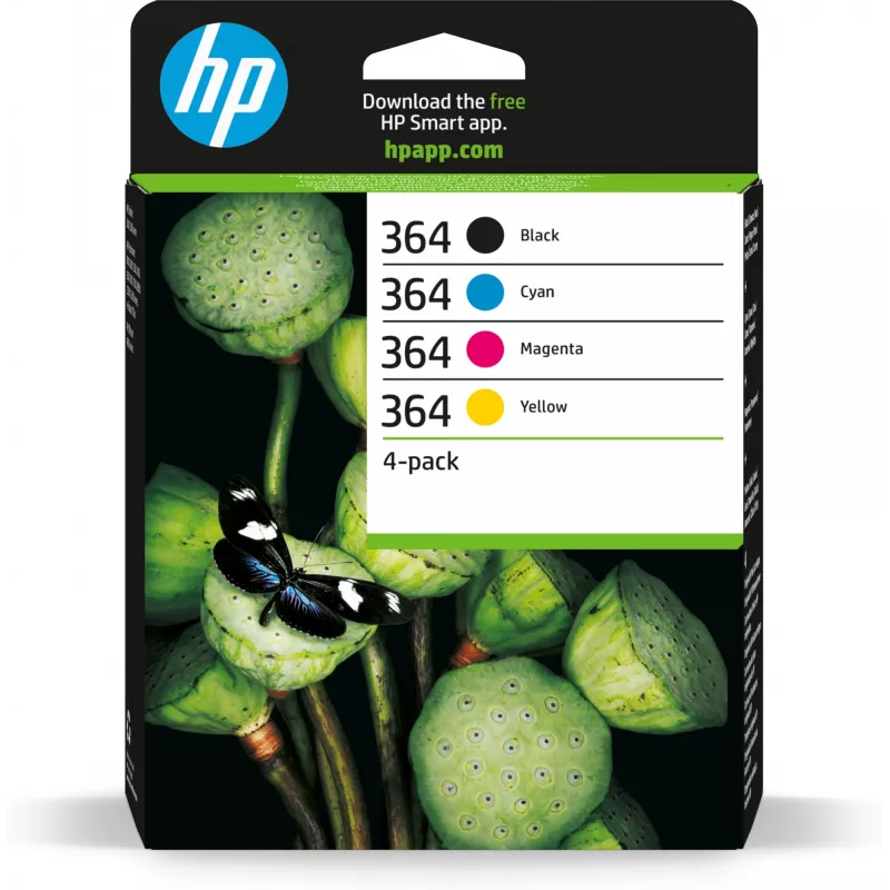 HP 364 pack de 4 cartuchos de tinta originais preto/ciano/magenta/amarelo