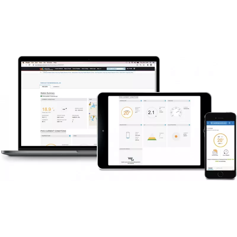 Sencor SWS 9898 Estação meteorológica Wi-Fi profissional com sensor 5-in-1, preta
