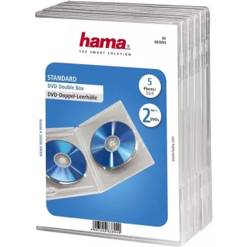 Estojo duplo para DVD Hama Jewel Case, 5, transparente 2 discos
