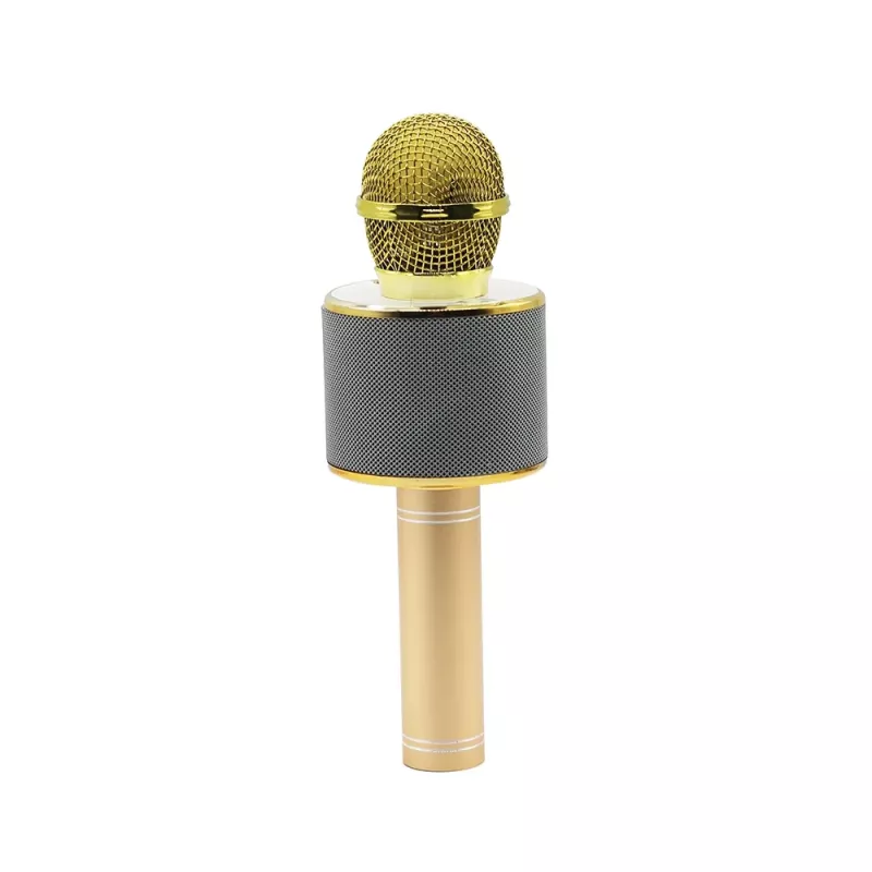 Microfone MANTA MIC10-G dourado cardioide portátil — condensador cardioide, design de mão