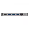 Dock USB-C - 4K HDMI, USB 3.2 Gen 1, hub USB-A, GbE, cartão de memória, carregamento PD 100W, cabo removível U442-DOCK5D-GY