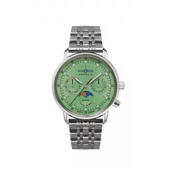 Relógio de pulso de quartzo Zeppelin LZ 14 Marine 8637M-4, aço inoxidável, resistente à água