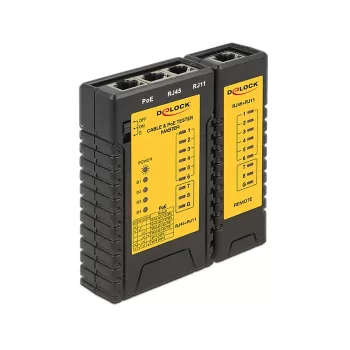 Testador de cabos de rede DeLOCK 86107 preto amarelo
