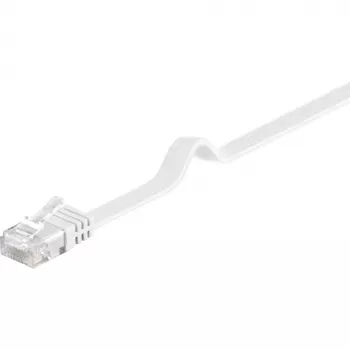 Cabo patch plano Wentronic Goobay CAT 6, U/UTP, Branco, 1 m - material de cobre (95151)