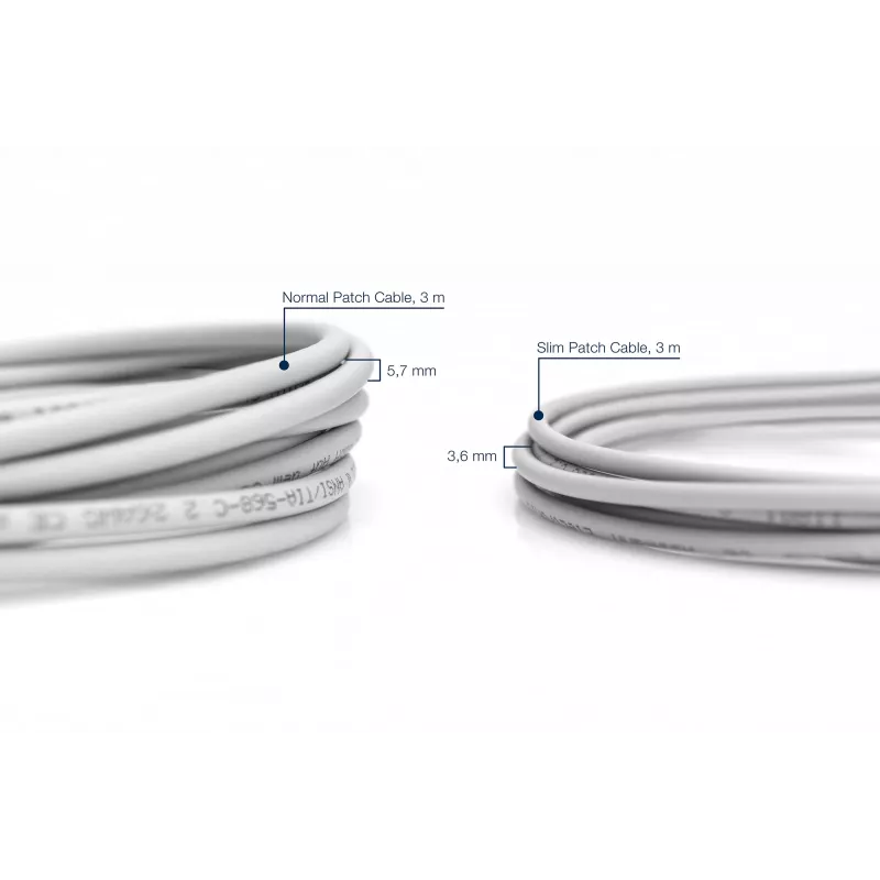 Digitus DK-1624-100S-5 Cabo de patch Slim CAT 6 U/FTP, 10 m, cinzento, pack de 5