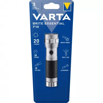 Lanterna Varta Brite Essential F10 15608 201 401 — LED, 100 lúmenes, compacta