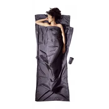 Saco de dormir retangular Cocoon TravelSheet seda cinzento