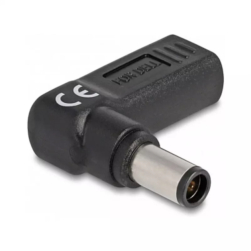 Adaptador DeLOCK conector fêmea USB Type-C para conector macho Dell 7,4 x 5,0 mm 90° angular