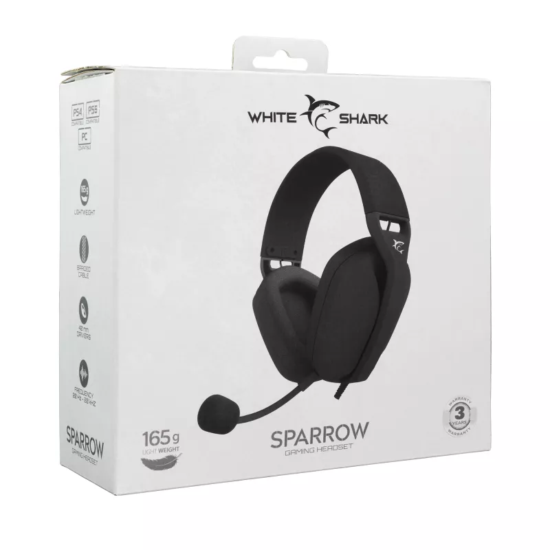 Auscultadores White Shark GH-2443 Sparrow preto