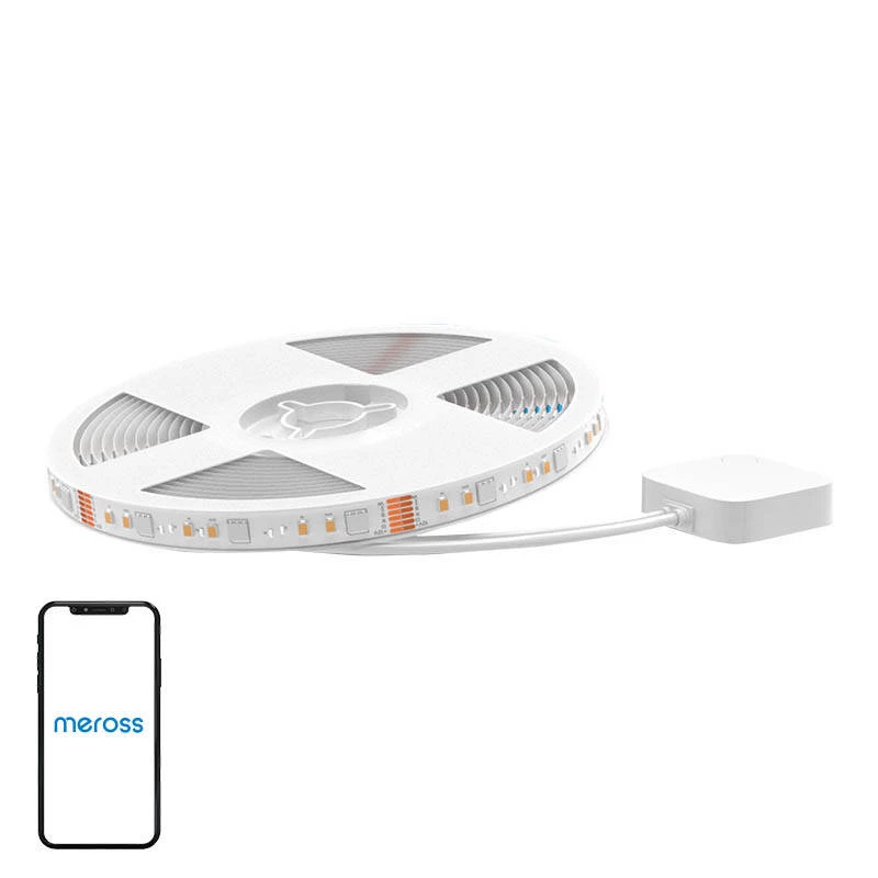 Fita LED Meross MSL320CPHK 5 m RGBWW Wi‑Fi, endereçável RGB + branco quente
