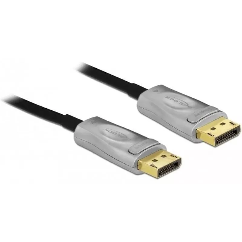 DeLOCK - Cabo DisplayPort - DisplayPort (M) para DisplayPort (M) - DisplayPort 1,4 - 15,0 m - suporta 8K UHD (7680 x 4320) - preto (85886)