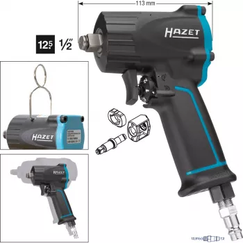 HAZET 9012M - Chave de impacto - Preto - 1/2,1/4 polegadas - 10000 rpm - 1100 Nm - 610 Nm