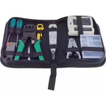 Conjunto de ferramentas de rede ShiverPeaks BS18-25002, 10 peças com bolsa
