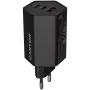 Carregador CANYON HEXAGON 65 GaN 65W 2xPD 1xQC UE preto (CND-CHAHEX65B)