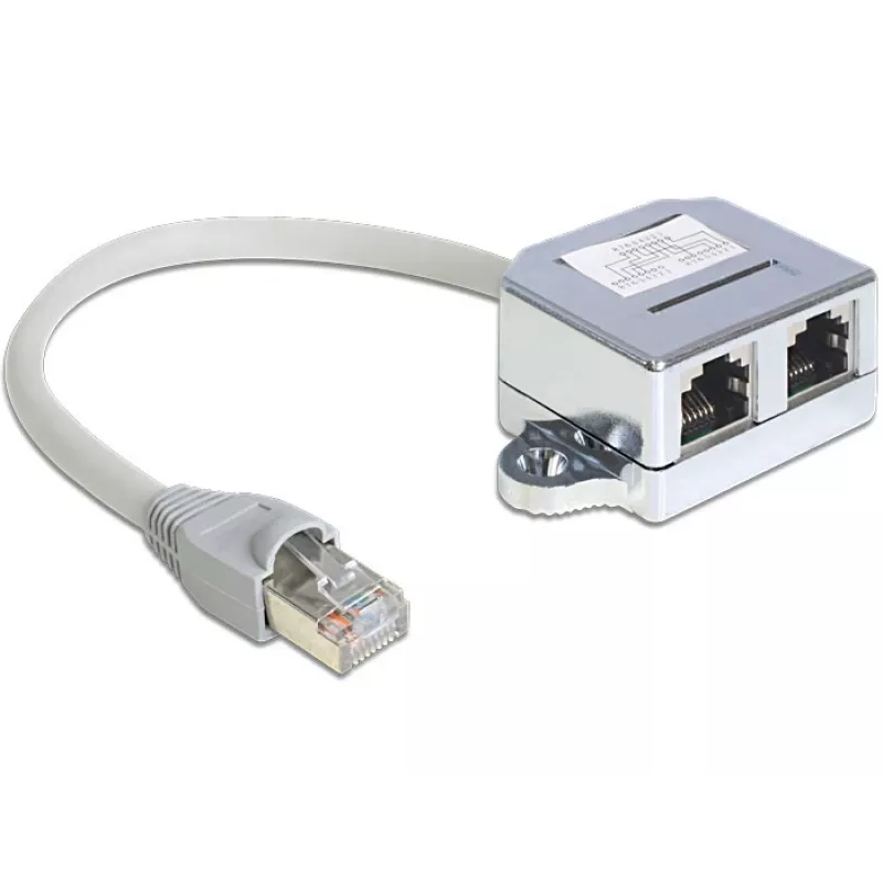 DeLOCK 65441 duplicador de porta RJ45, splitter Ethernet 100Base-TX, 1x RJ-45 (macho) para 2x RJ-45 (fêmea), 15 cm