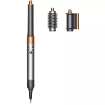 Multistyler Dyson Airwrap Origin Warm Copper Nickel — multistyler, 1300 W, 3 níveis de calor/velocidade, base 360°, cabo de 2,675 m