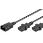Cabo de alimentação Microconnect PE061312 preto 1,2 m conector fêmea C14 2 x conector fêmea C13