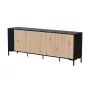 Cómoda cama meble MERCI 200 x 40 x 74 cm — preto/carvalho artesanal, aglomerado