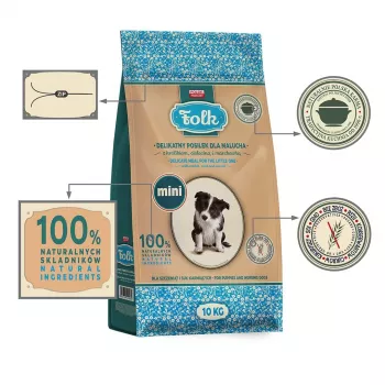 FOLK Junior raças pequenas refeição suave para cachorros com coelho, vitela e cenoura - comida seca para cães - 10kg