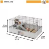 Ferplast Modular 2 gaiola para coelho e porquinho-da-índia, 109 x 72 x 56 cm