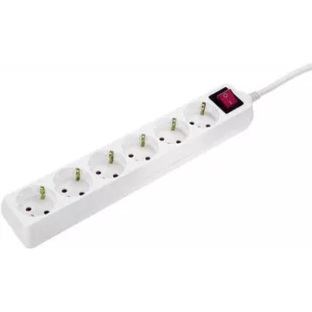 Extensão elétrica múltipla AS Schwabe Multipower Strip 11671 — branca, tomadas Schuko com interruptor principal