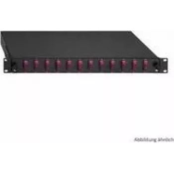 Painel de patch Rutenbeck Basic Line 2280303120, 12 portas, caixa de distribuição de fibra ótica/emenda