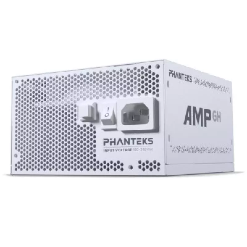 Fonte de alimentação PHANTEKS AMP GH 850 W, 18+10 pinos ATX, totalmente modular, 80 PLUS Gold, Branca
