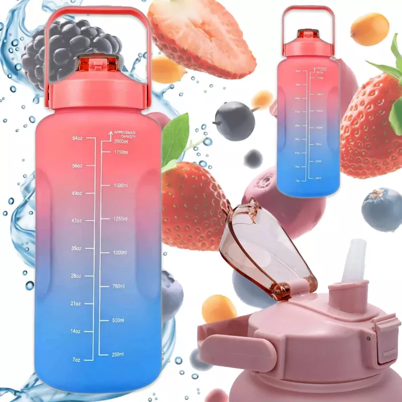 Garrafa motivacional Extralink, 2000 ml, vermelho-azul, BUT-994