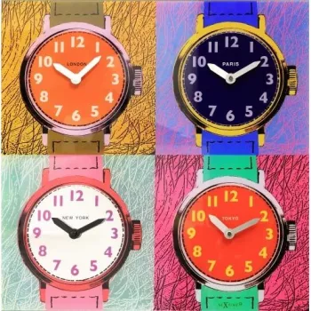 Relógio de parede NeXtime 8158 Time Zones, 43x43,4 cm, multicolor