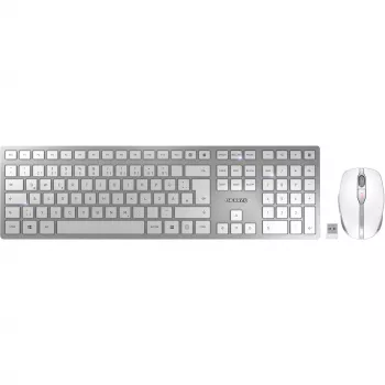 Teclado CHERRY DW 9100 SLIM rato incluído universal RF sem fios + Bluetooth QWERTZ alemão prateado