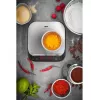 Balança de cozinha eletrónica GEFU PREZISO preta, aço inoxidável, bancada retangular