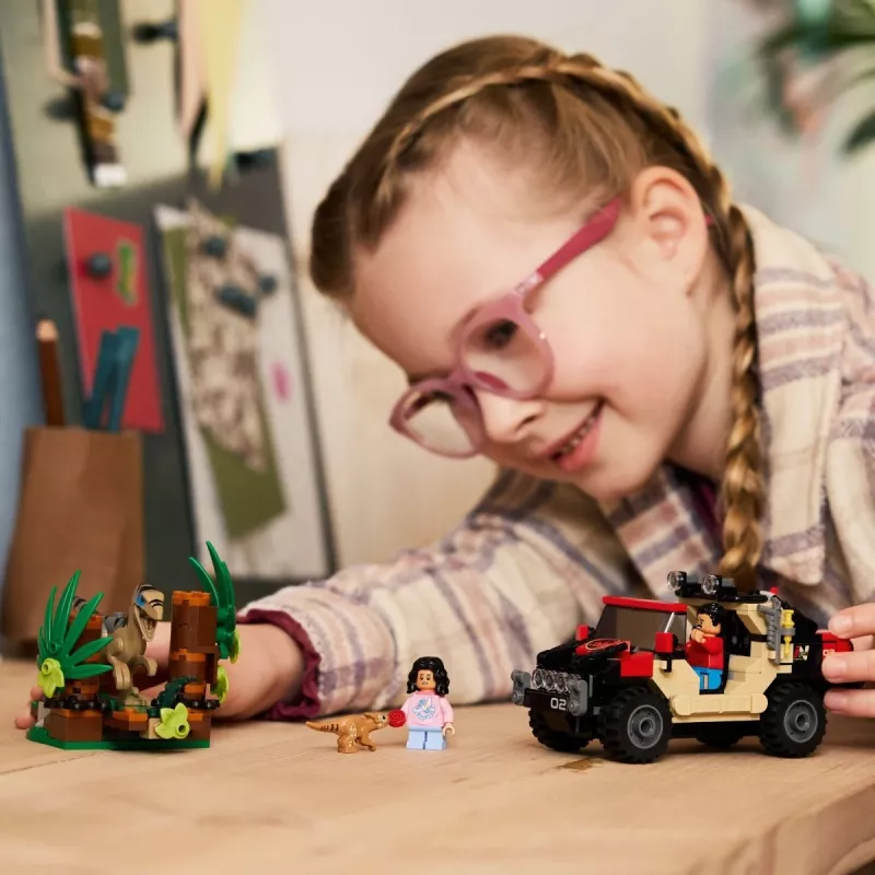 Conjunto de construção LEGO Jurassic World 76972 Raptor Off-Road Escape, 285 peças, 2 minifiguras, idade 6+