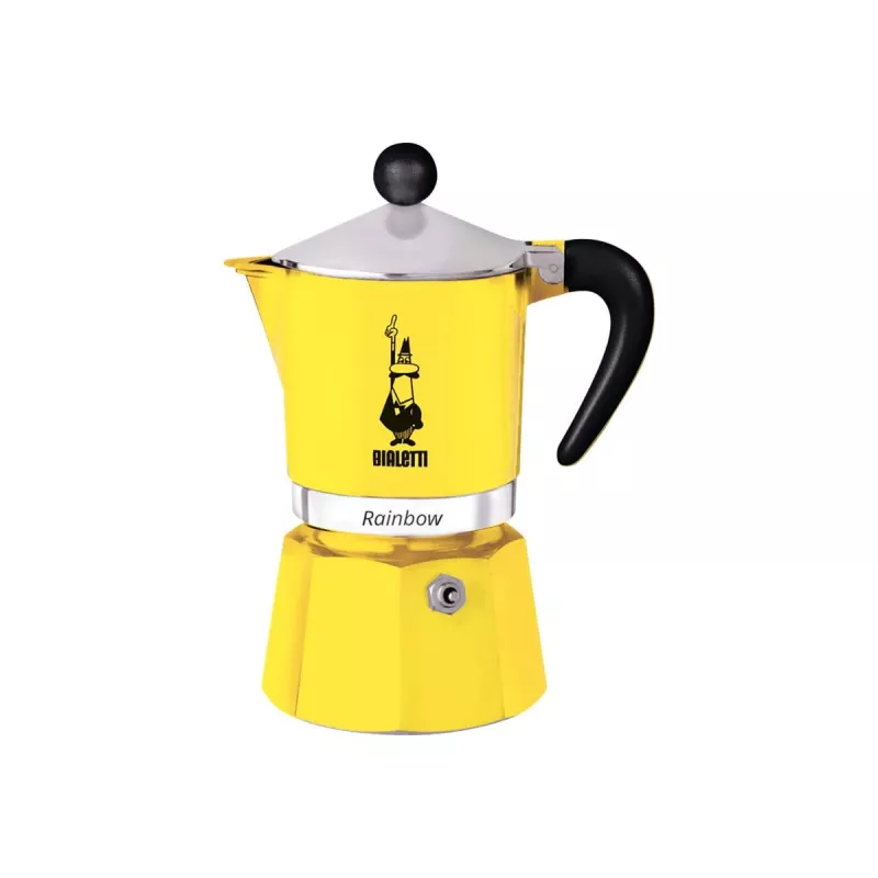 Cafeteira Moka Bialetti Rainbow preto amarelo