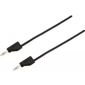 Cabo de teste VOLTCRAFT [ficha 4 mm - ficha 4 mm] 0,75 m preto MSB-300 (MSB-300-0.75-SW)