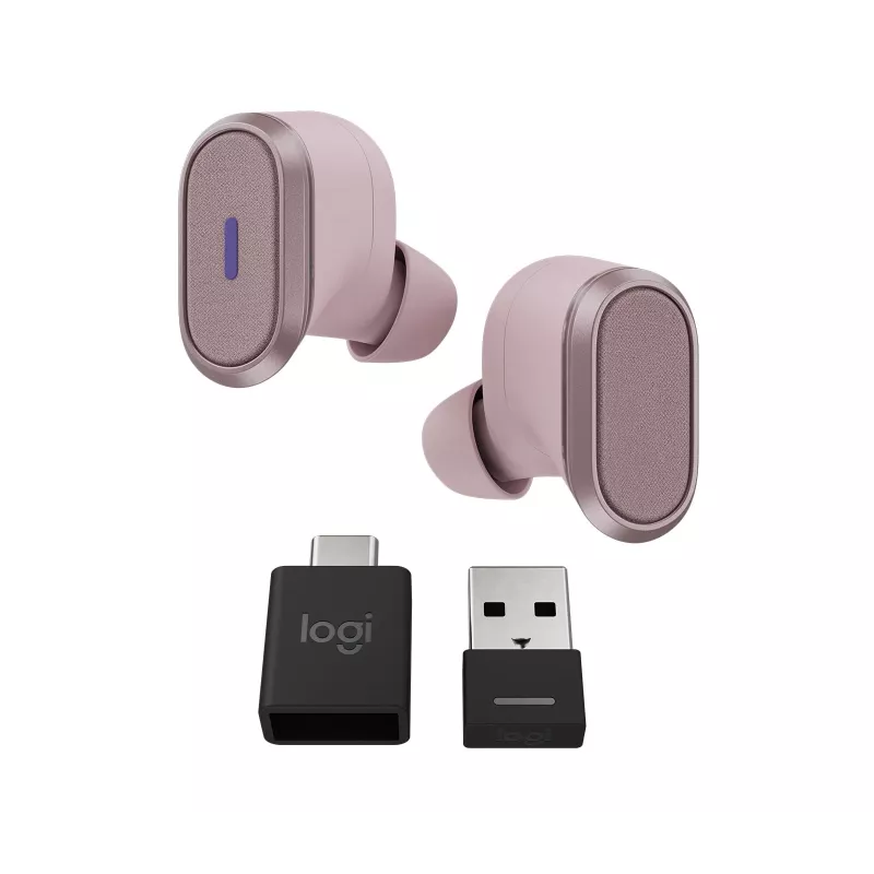 Logitech Zone True Wireless, auscultadores in-ear, ANC, rosé, rosa, in-ear, Bluetooth, 985-001090