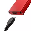 Caixa para SSD QOLTEC 51831 USB 3.0 para unidades M.2 SATA até 2 TB, vermelha, suporta 30 mm de comprimento, até 4 unidades